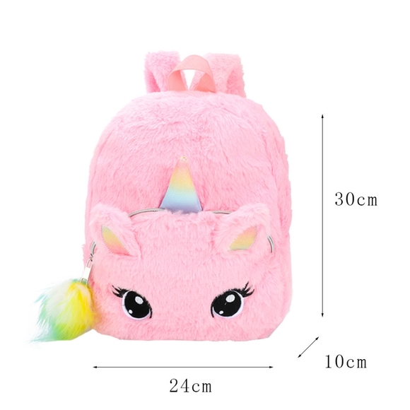 Cute Plush Unicorn Toddler Mini Travel Bag Princess Plush Backpack for Girls 1-6 - Picture 8 of 16